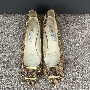 Jimmy Choo Snakepint Kitten Heels